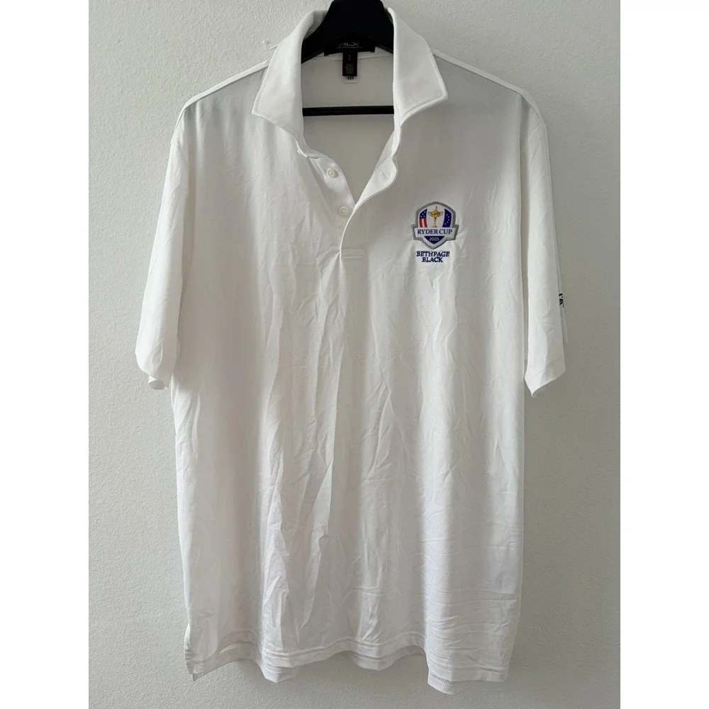 RLX Ralph Lauren 2025 Ryder Cup Bethpage Black Men's White Golf Polo Shirt L